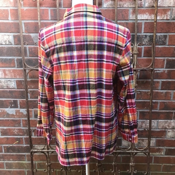 Coldwater Creek Plaid Flannel Shirt Size PL - Picture 5 of 6